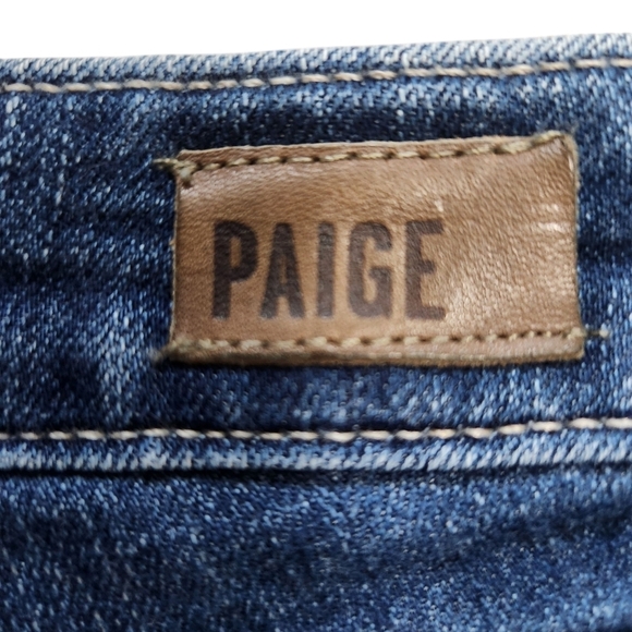 PAIGE GRANT RAW HEM BERMUDA JEAN SHORTS - SZ 24 MEDIUM WASH - Picture 4 of 8